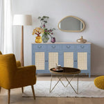 Solid Wood Sideboard Cabinet with 3 Drawer Storage Organize Cabinet for Home Dinning Kitchen Living Room & Bedroom Multi Shelves Door Cabinets Hallway Dinning  Cabinets & Storage