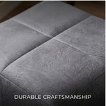 Square Printed Ottoman Stool Upholstered Foam Cushioned Pouffes for Living Room | Puffy Muddha Stool for Footrest & Sitting, Velvet Pouf Stool, Furniture for Home Decor, Office Set of 2 (Navy) 