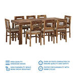 Solimo Sheesham Wood Mende 8 Seater Dining Table Set with Cushioned Chairs Wooden Dining Room Furniure with Stools for Living Room (Natural Finish) 
