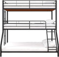 APRODZ Chavez Twin/Twin/Full Size Metal Triple Bunk Bed (Metal - Black Powdercoated)