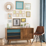 APRODZ Mango Wood Fastiv Sideboard Storage Cabinet for Living Room | Wooden Cabinet for Kitchen | Multicolor Finish
