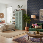 Floreale wardrobe Carved Mango Wood 2-Door Wardrobe Almirah 