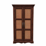 Sheesham Wood Two Door Cane Wardrobe (Sheesham Wood) 