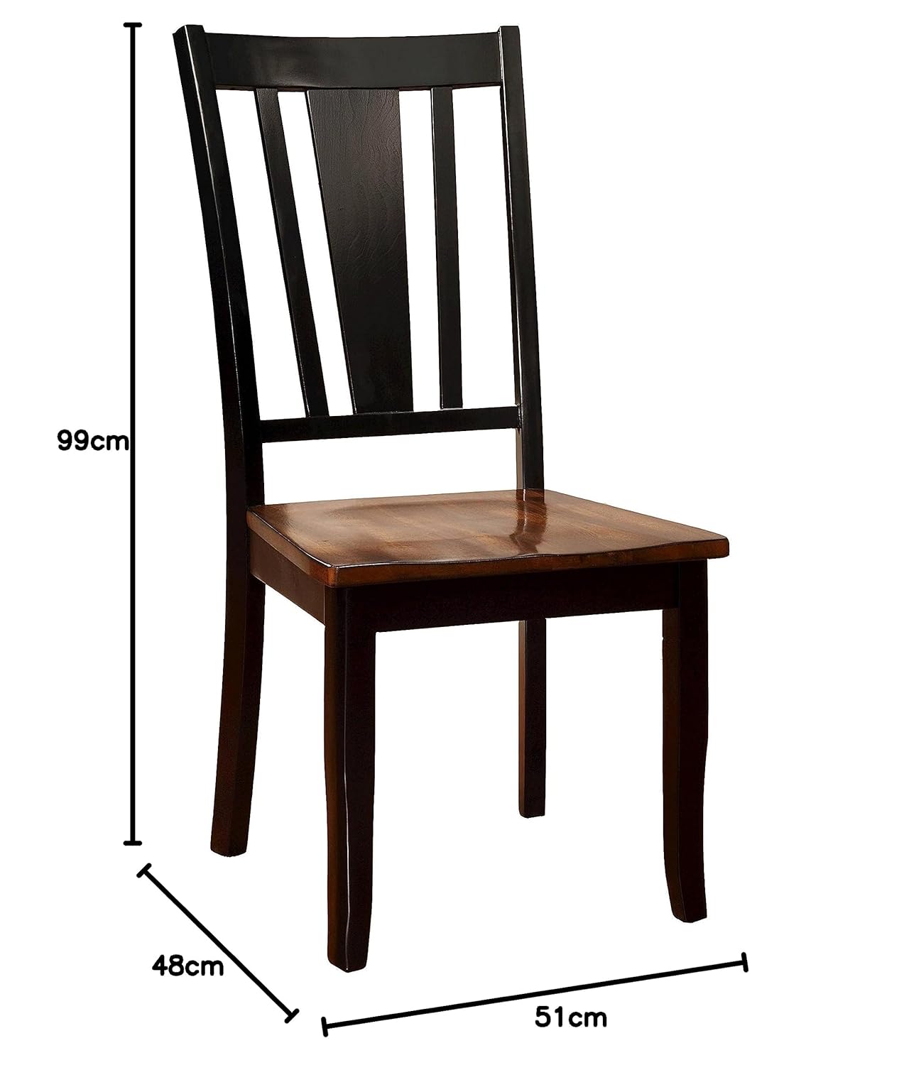 APRODZ Mango Wood Pensacola Dining Chair Set for Home | Set of 2 Chair | Dark Brown Finish