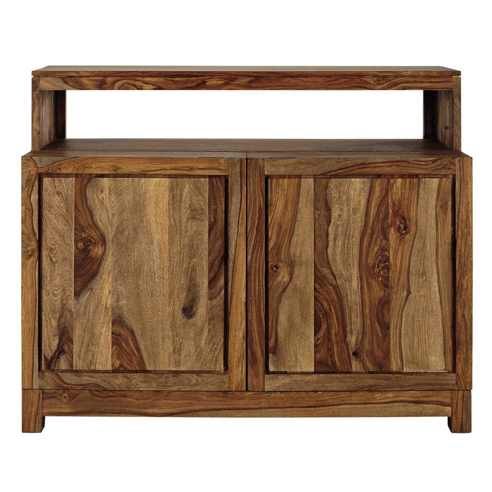 APRODZ Sheesham Wood Wine Storage Garran Stylish Bar Cabinet for Living Room