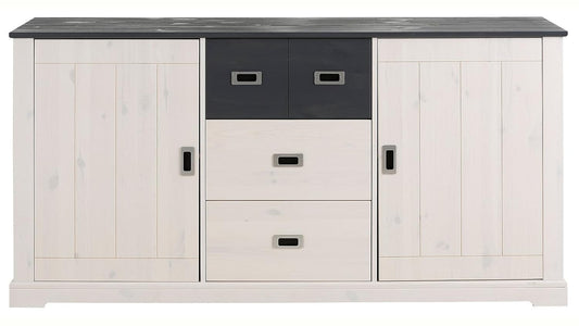 APRODZ Solid Wood Horizonte Sideboard Storage Cabinet for Living Room