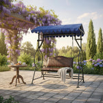 APRODZ Best Buy Steel Porch Jhula Swings Outdoor Iron Frame Deluxe Patio Garden Porch Canopy 3 Seats Swing with Bench 