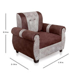 Elegant Single Seater Sofa Set for Modern Living Space Furniture in Brown and Beige Color 