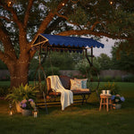 APRODZ Best Buy Steel Porch Jhula Swings Outdoor Iron Frame Deluxe Patio Garden Porch Canopy 3 Seats Swing with Bench 