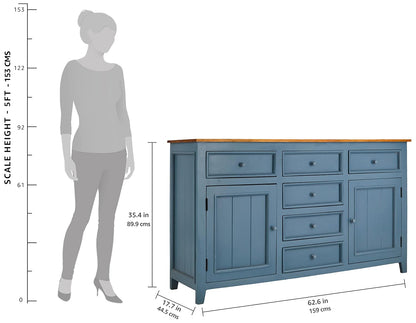 Mango Wood Cubatao Sideboard Storage Cabinet for Living Room 