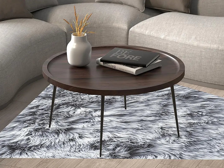 Translation missing: en.olid Sheesham Wood &amp; Carbon Steel Coffee Table | Stylish &amp; Durable Living Room Centerpiece 