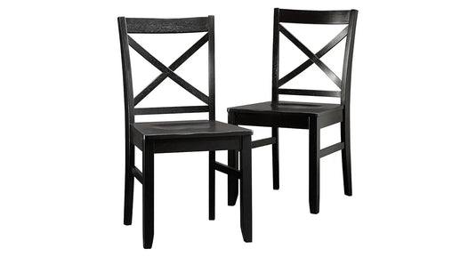 Translation missing: en.Aprodz Mango Wood Cuenca Dining Chair Set for Home | Set of 2 Chair | Black Finish
