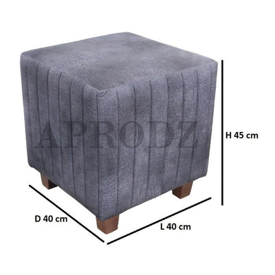 Flute Printed Ottoman Stool Upholstered Foam Cushioned Pouffes for Living Room Puffy Muddha Stool