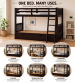 Sheesham Wood Moyer Bunk Bed for Bedroom | Brown Finish 