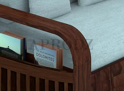 Sheesham Wood 2 Seater Sofa Cum Bed with Storage, (75 x 51 x 30 Inch) 