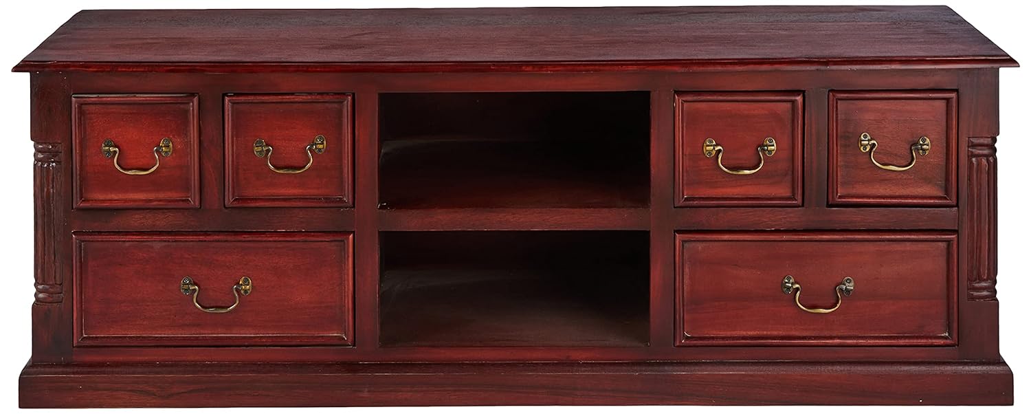 APRODZ Mango Wood Sulla LED TV Stand Cabinet for Bedroom