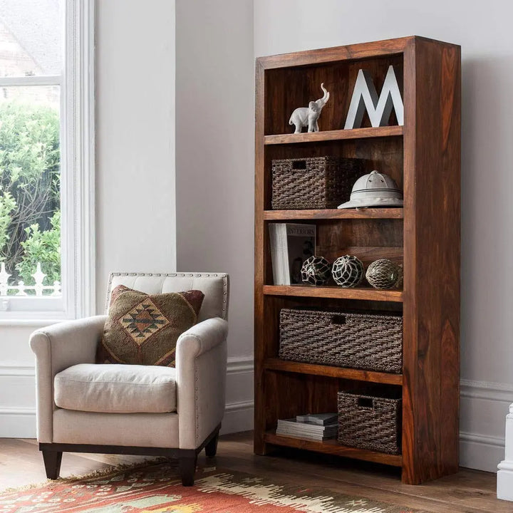 Translation missing: en.Idaho Sheesham Wood Tall Bookcase 