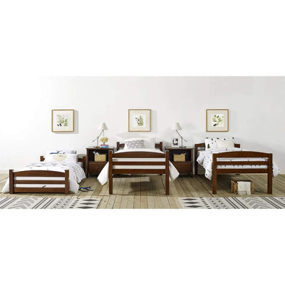 Ipsotu Mango Wood Bunk Bed Without Storage Single Bed Furniture for Bedroom Living Room