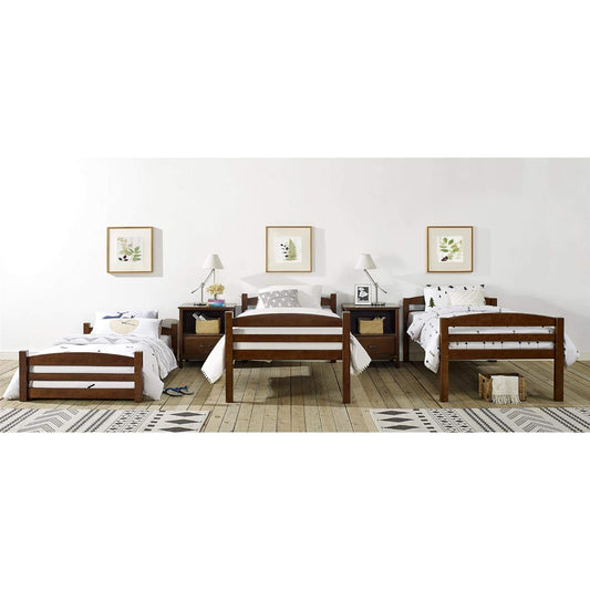 APRODZ Ipsotu Mango Wood Bunk Bed Without Storage Single Bed Furniture for Bedroom Living Room Home (Mango - Brown)