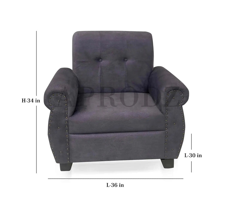 Single Seater Fabric Sofa | Comfortable & Stylish Upholstered Sofa for Home & Office | Durable & Elegant Living Room Seating S-271-1 Seater 