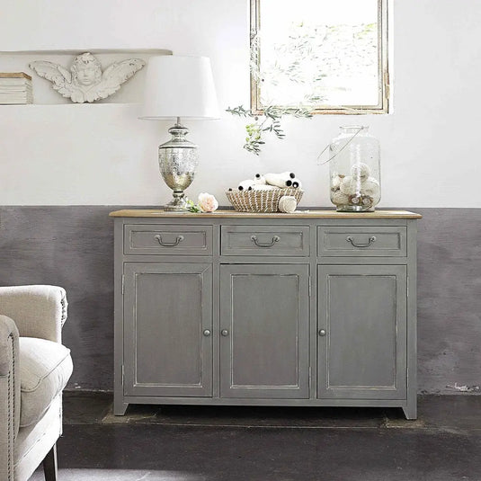 Translation missing: en.APRODZ Mango Wood Bucha Sideboard Storage Cabinet for Living Room | Wooden Cabinet for Kitchen | Brown Finish