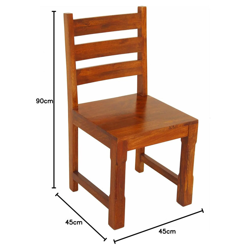 Mango Wood Sioux Dining Chair Set for Home | Set of 2 Chair | Mohogany Finish 