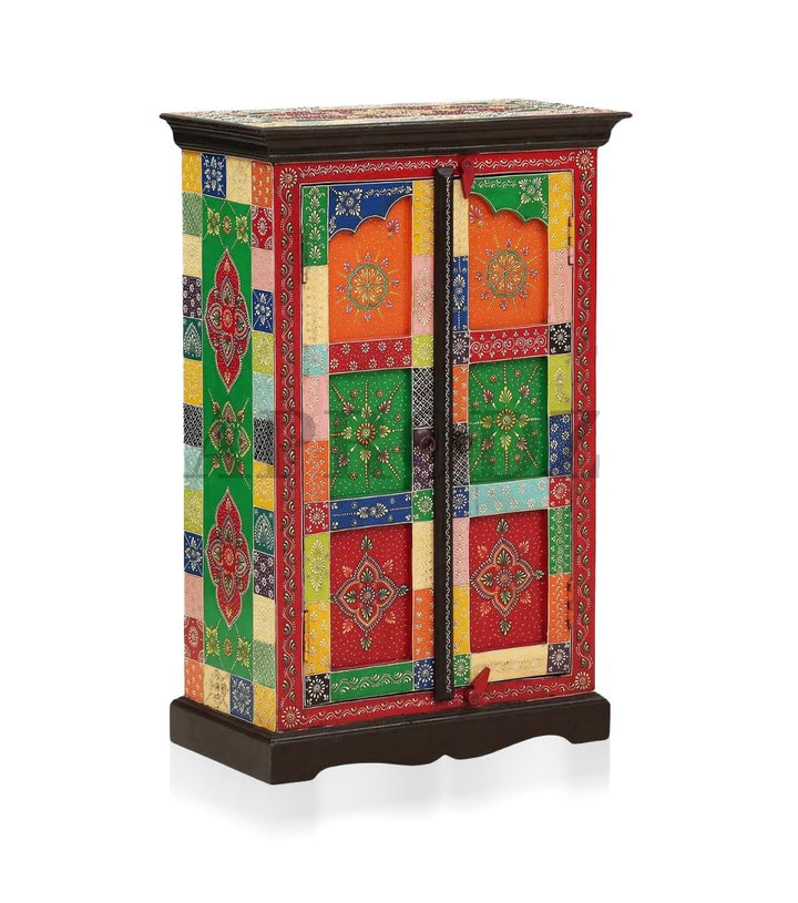 Translation missing: en.Wooden Handpainted Storage Cabinet for Living Room (Multicolor) 