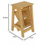 Mango Wood Folding Step Side End Table for Home | Stap Stool Table | Light Yellow 