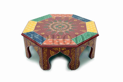 APRODZ Handpainted Bajot: Antique Design, Multipurpose Stool, Decorative Pooja Mandir Stand