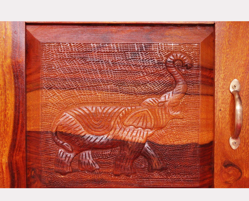 Handcrafted Sheesham Wood Temple with 2 Drawer for Pooja Room | Temple for Home 