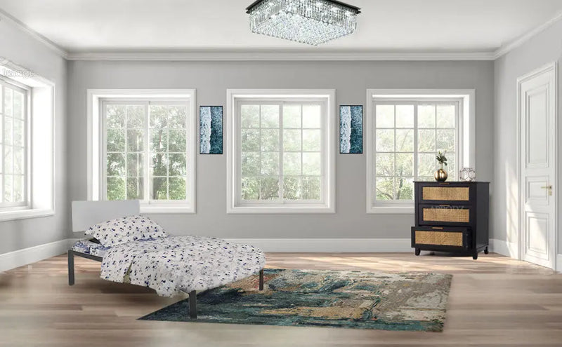Single Size Bed Without Storage for Home & Living Room Cot Bed Furniture 