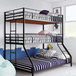 Chavez Triple Twin Size Metal Triple (3Bed) Bunk Bed - Black Powdercoated 