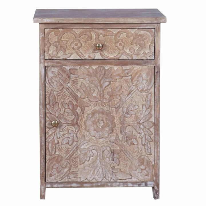 Translation missing: en.Mango Wood Yaviza One Door and One Drewer Bedside Storage Table for Bedroom 