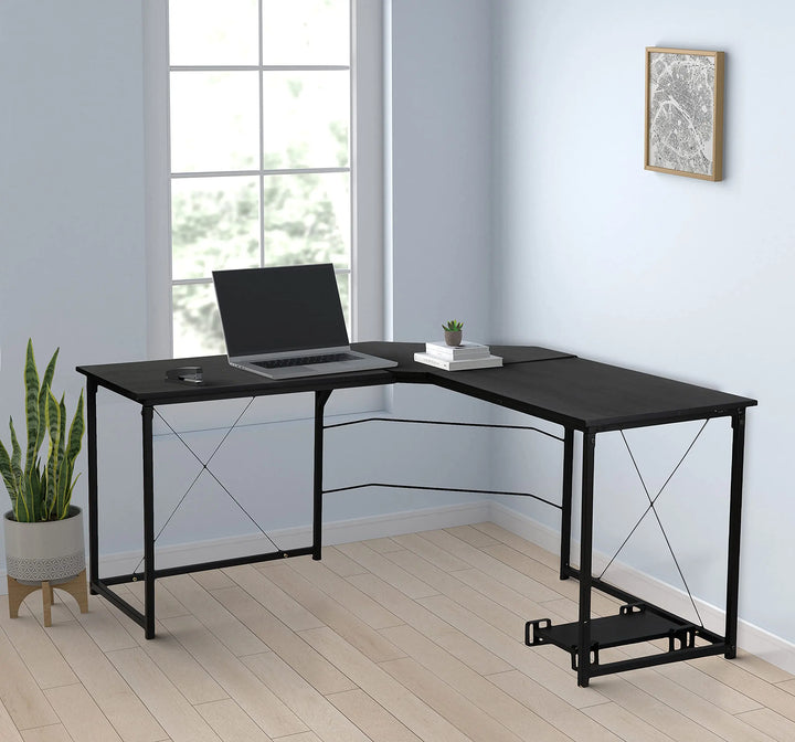 Translation missing: en.Aprodz Duane 59 x 59 inches Large L-Shaped Desk Computer Desk L Desk Office Desk Workstation Desk, Oak