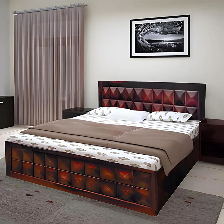 Translation missing: en.Solid Sheesham Wooden Double Bed with Storage Box for Living Room, Bed Room 
