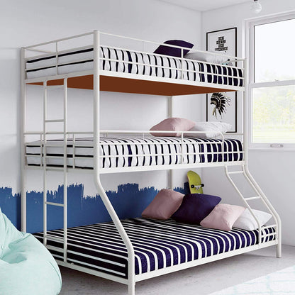 APRODZ Chavez Twin/Twin/Full Size Metal Triple Bunk Bed (Metal - Black Powdercoated)