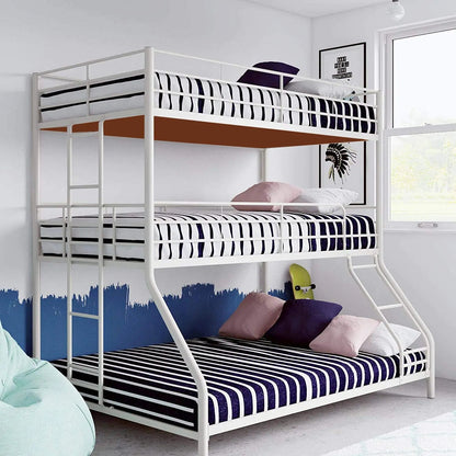 Chavez Twin/Twin/Full Size Metal Triple Bunk Bed (Metal - Black Powdercoated) 