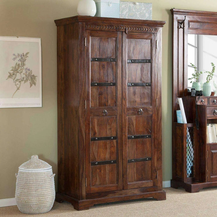 Translation missing: en.APRODZ Sheesham Wood Multipurpose Storage 2-Door Lima Wardrobe Almirah