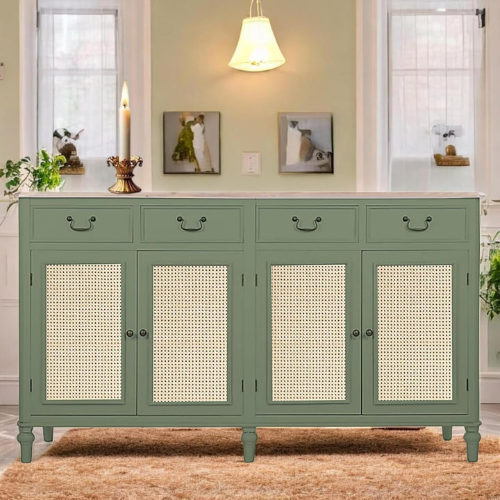 Translation missing: en.Solid Wood Sideboard Cabinet with 3 Drawer Storage Organize Cabinet for Home Dinning Kitchen Living Room &amp; Bedroom Multi Shelves Door Cabinets Hallway Dinning  Cabinets &amp; Storage