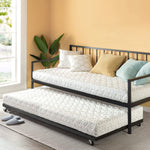 Suniz Twin Size Metal Daybed with Trundle Bed 