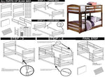 Step-by-step assembly diagram of a bunk bed