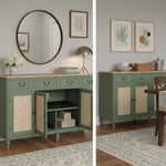 Solid Wood Sideboard Cabinet with 3 Drawer Storage Organize Cabinet for Home Dinning Kitchen Living Room & Bedroom Multi Shelves Door Cabinets Hallway Dinning  Cabinets & Storage