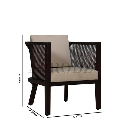 APRODZ Theodore Armchair in Cane Work (Acacia Wood, Walnut)