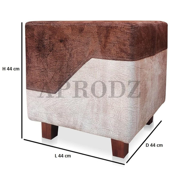 Translation missing: en.Printed Ottoman Stool Upholstered Foam Cushioned Pouffes for Living Room | Puffy Muddha Stool for Footrest &amp; Sitting, Velvet Pouf Stool, Furniture for Home Decor, Office Set of 1 (Dark Brown) 