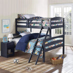 Solid Wood Reese Bunk Bed for Bedroom | Graphite Blue Finish 
