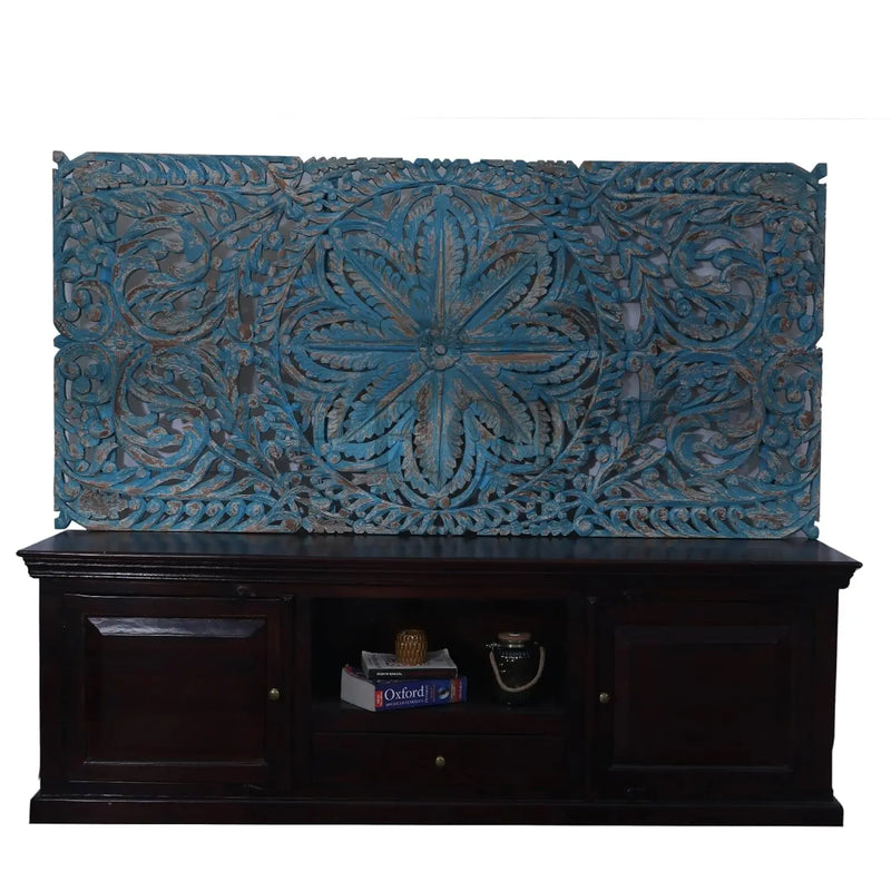 Mango Wood Tampa TV Stand Cabinet for Living Room | Entertainment Unit | Honey Finish 
