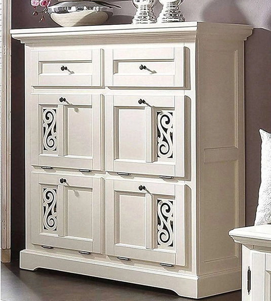Translation missing: en.APRODZ Mango Wood Preto Shoe Cabinet for Home | Shoe Rack Organiser | White Finish