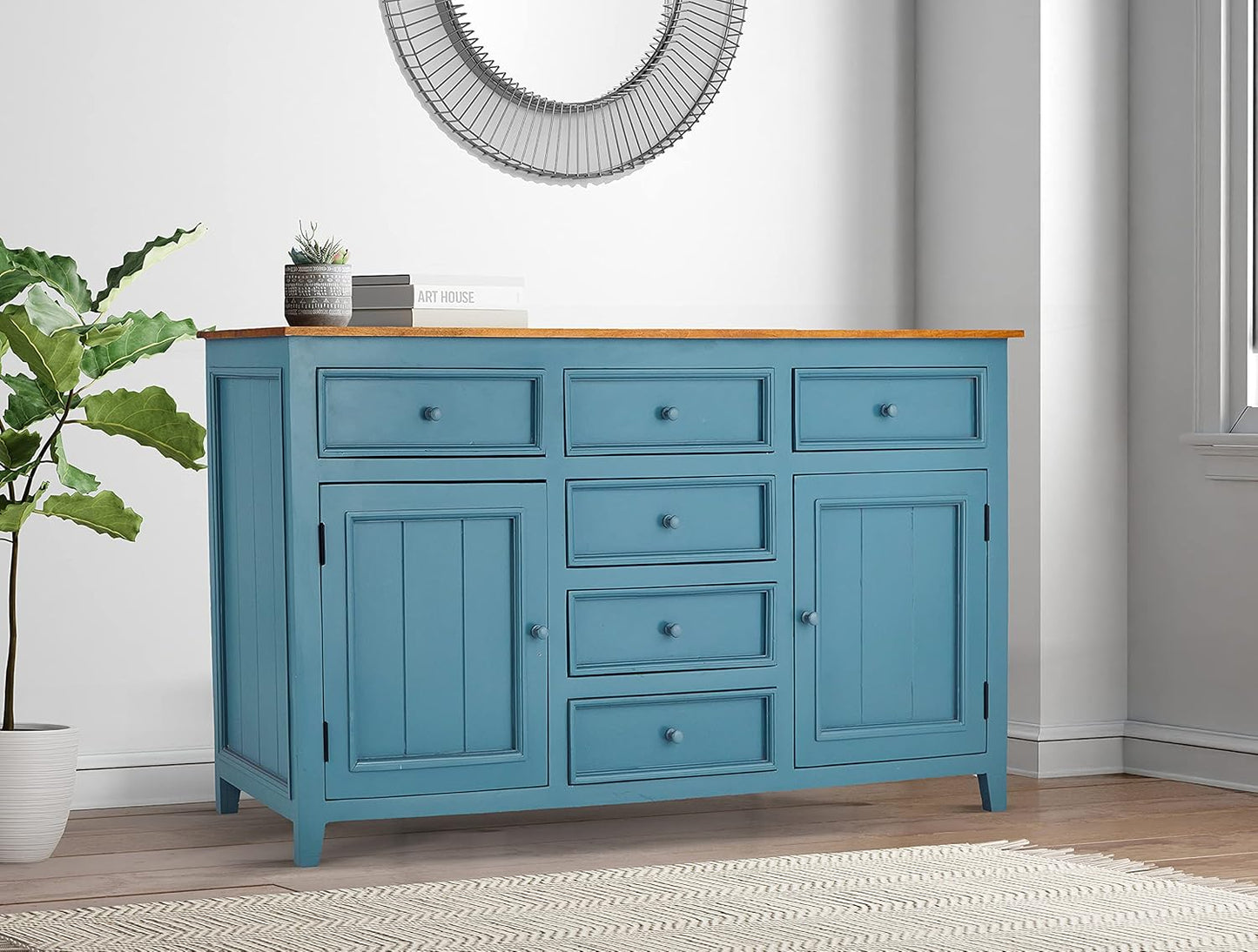 Mango Wood Cubatao Sideboard Storage Cabinet for Living Room 