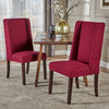 Rove Fabric Dining Chair (Set of 2), Deep Red