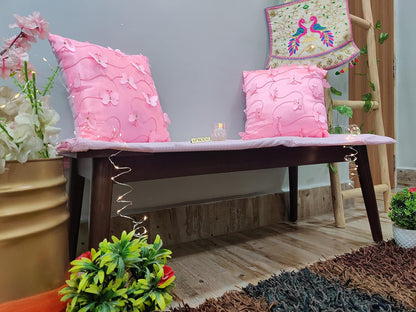 Barba Mango Wood Bench for Living Room | Dining Room Bench |Study Home Bench | Wooden Brown Finish